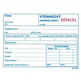 Výdavkový pokl. doklad samoprepis-čísl.