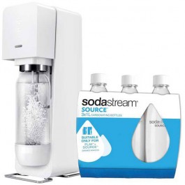 Výrobník sódy SOURCE WHITE NEW + BIELY TRIPACK SADA SODASTREAM